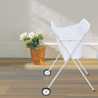 Panier à linge blanc, corbeille à linge mobile avec roues, bon marché, 3 pièces