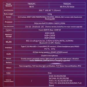 Tablet Zhaoyang K11 de 11.5 Pulgadas, Delgada, Octa Core, Qualcomm 6G+128G TB352FC/TB352XC, Android - Product Image 3