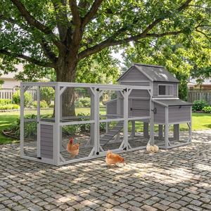 Gallinero Grande de Madera con Corral, Casa para Gallinas Resistente a la Intemperie con Nido, para Aves de Corral en el Patio Trasero, Pollos y Patos - Product Image 1