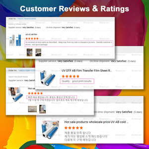 Película UV DTF <span class=keywords><strong>AB</strong></span> de alta adherencia A3 A4 <span class=keywords><strong>A2</strong></span> 30cm 60cm Material PET Etiqueta de transferencia UV Película <span class=keywords><strong>AB</strong></span> Película UV DTF Película - Product Image 5