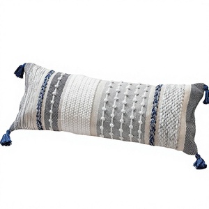 Hot Selling Designer Boho Outdoor Lumbar <b>Pillow</b> Cover Unique Handwoven Decorative <b>Throw</b> <b>Pillow</b> Vintage Geometric Pattern ITHL - Product Image 1