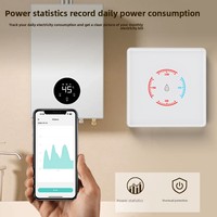 Interrupteur intelligent pour chauffe-eau électrique EU 86 Type 3500W, WiFi, panneau PC, double disjoncteur, commande vocale bidirectionnelle, usage domestique et hôtelier