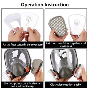 Peralatan Pemadam Kebakaran Khusus Tahan Panas Suhu Tinggi Masker <span class=keywords><strong>Gas</strong></span> Full Face Filter Ganda - Product Image 4