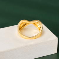 Nouvelle bague Mobius Eternal Love en laiton plaqué or 18 carats avec zircon, bijoux tendance pour femmes
