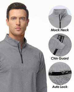Chemises de golf à manches longues doublées de qualité supérieure pour hommes légers 1/4 Sweatshirts à demi-fermeture éclair pour l'été Logo personnalisé - Product Image 6