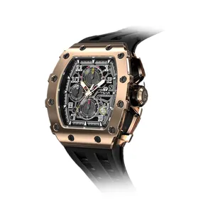 豪华精确计时手表男士品牌石英男士手表，带大计时水晶表盘