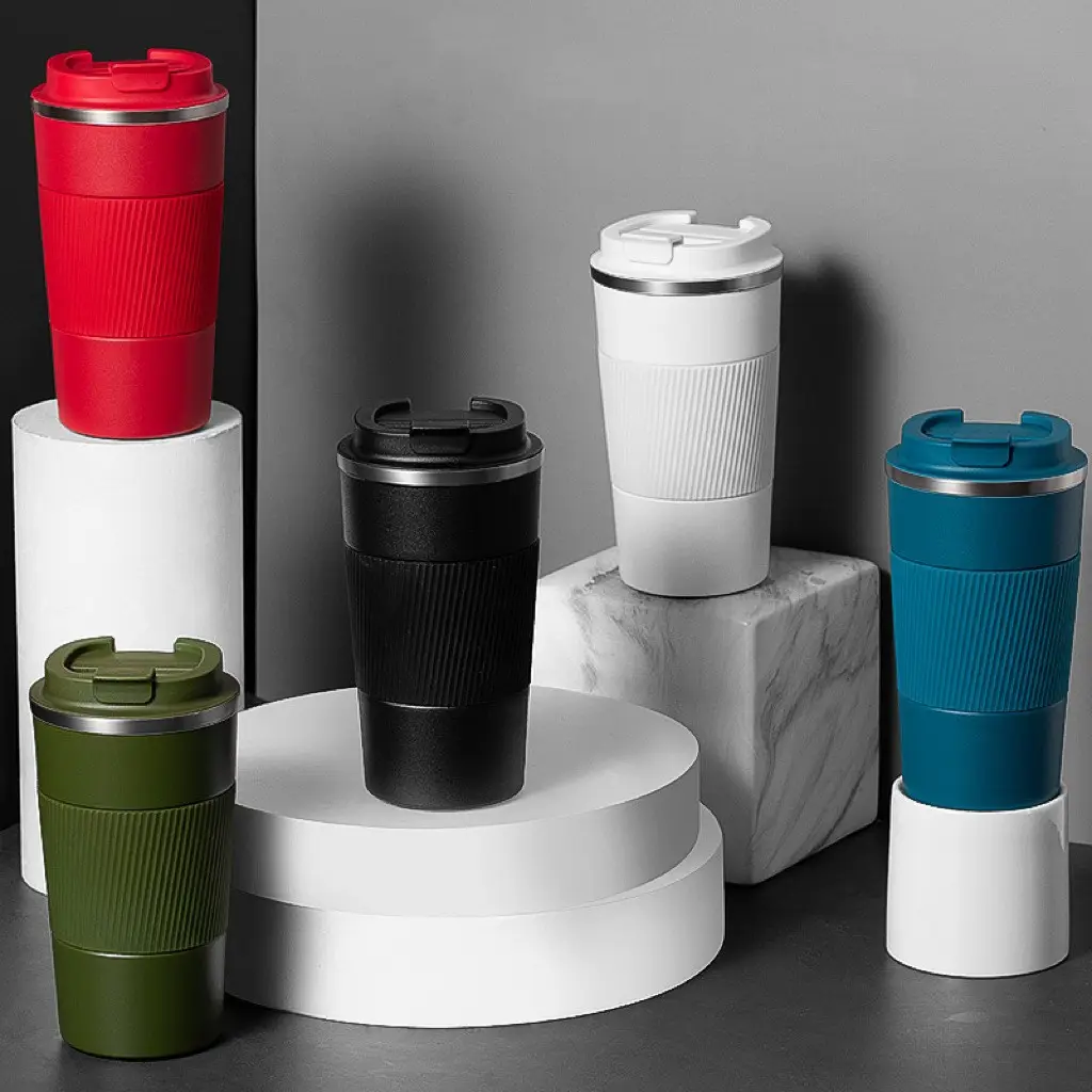 Tasses à café thermos à double paroi en acier inoxydable avec affichage de contrôle de température imprimé de logo personnalisé OEM tasses à café de voyage intelligentes