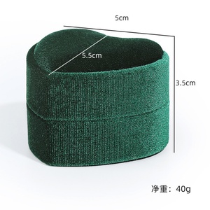 Handmade Heart-Shaped Velvet Wedding <b>Ring</b> Box Custom Soft Jewelry Packaging for Luxury Touch - Product Image 6