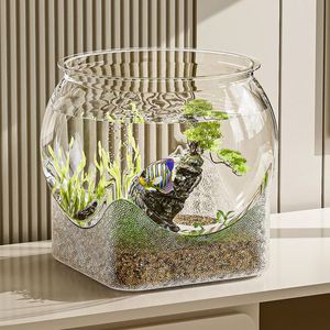 Aquarium en plastique transparent de haute qualité, petit modèle 22L, durable, design élégant et moderne pour salon, chambre à coucher, hydroponie - Product Image 1