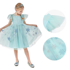 Vestido de Princesa de Hielo para Niñas, Certificado por ASTM, Muestras de 7 a 14 Días, Venta al por Mayor, Tul Azul Claro con Copos de Nieve para Eventos de Cosplay en la UE - Product Image 3