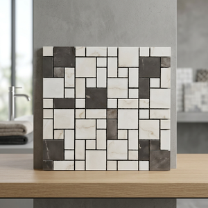 Mosaïque de carreaux muraux 3D en porcelaine polie marron de forme aléatoire 300x300mm (12x12 pouces) - Product Image 6