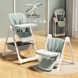 High-Quality Portable Baby Feeding Chair Luxury Kids Table Foldable Dining Chair Adjustable Height Baby High Chair