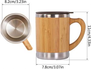 2021 Top Sellers Bamboo Stainless Steel Eco-Friendly Coffee Cup Tumbler 350ml/500ml Promotional Mug for Amason - Product Image 3