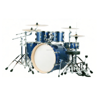 Kit de batterie 5 pièces avec caisse claire, tom de sol, grosse caisse, 4 cymbales, support de cymbales et tabouret de batterie