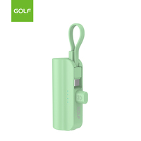 Mini batteries externes portables en gros, type C, câble intégré, affichage LED, chargeur de batterie, mini batterie externe personnalisée 5000 mAh
