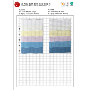 <span class=keywords><strong>En</strong></span> Stock 2/3 Twill 75D Stripe 0,4 hilo conductor gris poliéster tafetán tela conductora antiestática herramientas de rejilla a rayas - Product Image 2
