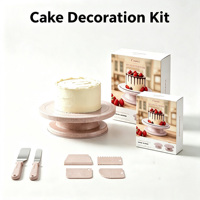 Ensembles d'ustensiles de pâtisserie personnalisés avec logo, 7 pièces, outils de cuisson et de décoration de gâteaux, plateau tournant pour gâteaux