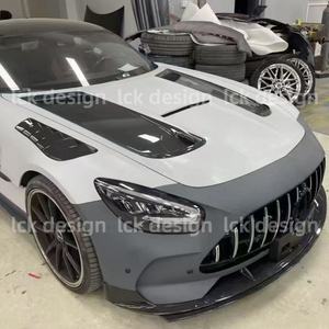 Kit carrosserie en fibre de carbone pour Mercedes Benz <span class=keywords><strong>AMG</strong></span> GT <span class=keywords><strong>GTS</strong></span> Black Series : pare-chocs avant, capot, jupes latérales, pare-chocs arrière, diffuseur, spoiler - Product Image 4