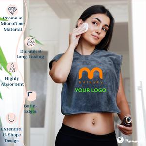 Toalla <span class=keywords><strong>Facial</strong></span> en Forma de U de Microfibra para Spa, con Logotipo Bordado Personalizado, para Esteticistas, Cosmetólogas y Masajistas - Product Image 3