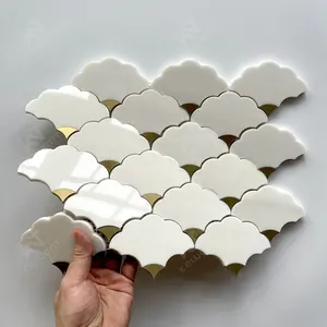 Ubin mosaik batu marmer putih gaya baru untuk dinding & lantai kamar mandi dapur