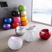 Ensembles de chaises en forme de pomme en fibre de verre Tabouret moderne en forme de fruit pour changer les chaussures