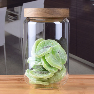 Tarro de vidrio de borosilicato <span class=keywords><strong>con</strong></span> <span class=keywords><strong>tapa</strong></span> de acacia, olla hermética de 1550ml para alimentos, Material de bambú, técnicas impresas para frijoles dulces - Product Image 3