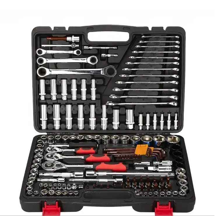 صندوق أدوات لصيانة السيارات مكون من 150 قطعة مفتاح براغي صامولة صندوق أدوات صيانة يدوية للسيارات