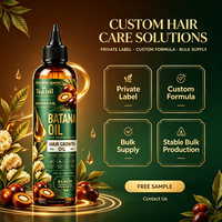 Huile de croissance capillaire en gros à prix d'usine, mélange d'huile de Batana et d'huile de thé, sérum naturel à base de plantes pour le soin du cuir chevelu, pour le marché éthiopien, 200 ml