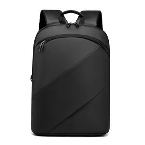 Sac à dos d'ordinateur quotidien noir durable personnalisé en polyester et nylon, respectueux de l'environnement, fabriqué en usine BSCI, sac à dos décontracté pour le sport - Product Image 2