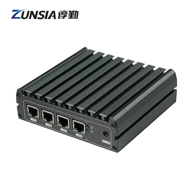 Zunsia Cheapest J1900 J4125 4 Ethernet Port Thin Client PC Quad Core Firewall Appliance Desktop Pfsense Network Router Mini Pc