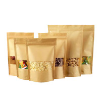 Sachet en papier kraft brun de qualité alimentaire, imprimé sur mesure, avec fermeture éclair, pour thé, sucre, aliments et croustilles, vente en gros