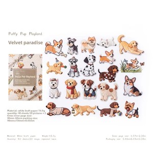 Lot de 40 autocollants adhésifs, autocollants rigides brodés avec de mignons animaux pour embellir les albums de scrapbooking - Product Image 6