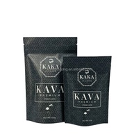 Sac alimentaire personnalisé en mylar Pochette debout en plastique Sacs de kava refermables à fermeture éclair