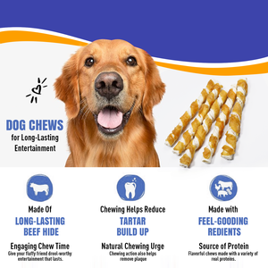 Golosinas de cuero crudo envueltas en pollo con colágeno de 5 pulgadas OEM para perros con sabor a calabaza y zanahoria, ingredientes de carne natural, aperitivos de comida para mascotas de 10CT - Product Image 4