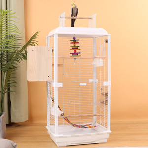 Jaula Elegante y Amplia <span class=keywords><strong>para</strong></span> Loros con Techo Abatible y Bandeja Extraíble <span class=keywords><strong>para</strong></span> Aves Pequeñas y Medianas, Jaula de Exhibición <span class=keywords><strong>para</strong></span> el Hogar - Product Image 4