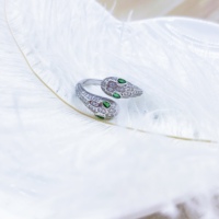 Bague en argent S925 JinYinJie avec double tête de serpent incrustée de zircons, tendance, cadeau d'anniversaire de mariage unisexe pour usage quotidien