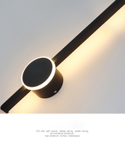 Applique murale linéaire LED noire JACKSUN en acrylique, luminaire mural long 350 °   Lampes murales rotatives filaires pour salon, 100 cm
