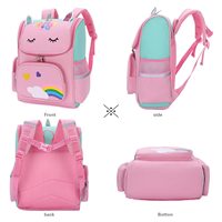 Sac à dos tendance à motif paysager mignon avec cadre externe pour filles et garçons, idéal pour l'école (1ère à 6ème année), protection de la colonne vertébrale et réduction de la charge