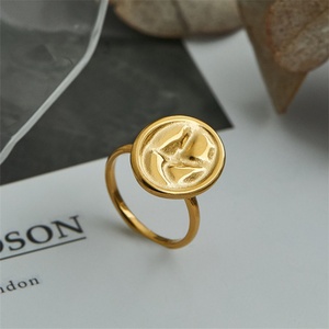 แหวนสแตนเลสชุบทองดีไซน์โค้งรูปไข่ ขายดี - Product Image 6