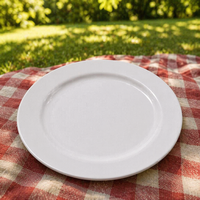 Ensemble d'assiettes plates en mélamine blanches en gros pour mariage