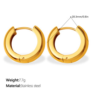Fashion 18K Gold Plated Stainless Steel Zircon <b>Hoop</b> <b>Earrings</b> <b>For</b> <b>Women</b> - Product Image 5