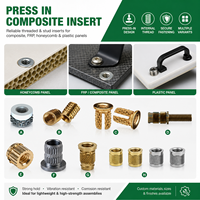 Insert Knurled Flanged Threaded Nut Komposit Tekan untuk Panel Fiberglass FRP Kustom OEM