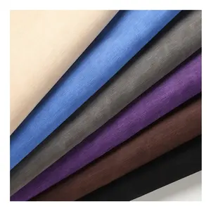 0.8MM 27 Vegan Colors Eco-friendly PU Striped Yangbuck Suede Faux Leather Rolls For Making Sofa Shoes Handbags