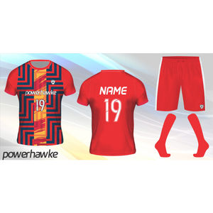Prohawke Medias mangas con pantalones cortos Uniforme de fútbol Camiseta de fútbol para jugadores Camiseta deportiva Logotipo de nombre personalizado - Product Image 1