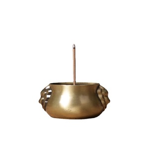 Porta incienso con cabeza de león de cobre puro, quemador de incienso en miniatura con orejas de león, accesorio para incienso, base para incienso de sándalo - Product Image 5