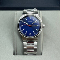 Montre automatique mécanique de luxe d'occasion rouge lumineuse pour pilote, 41 mm, bleue, étanche 100 m, en acier inoxydable, pour homme, avec calendrier, pour l'extérieur