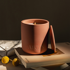 Ensemble cadeau de bougies parfumées en cire de soja de luxe AIKUN avec logo personnalisé, pot en céramique, aromathérapie, avec boîte pour la décoration de la maison - Product Image 1