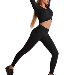 Ensemble de yoga de style nouveau 2024, vêtements de fitness hautement élastiques, vêtements de sport de gym sans couture, près du corps, ensemble de yoga sexy - Product Image 3