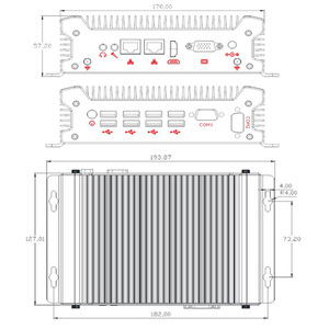 Mini PC Industrial Integrado de Doble <span class=keywords><strong>COM</strong></span> y Doble LAN, Intel Core i5 8350U, Doble Pantalla, USB, M.PCIe, WIFI <span class=keywords><strong>6</strong></span>, PC Industrial en Caja Pequeña - Product Image 6