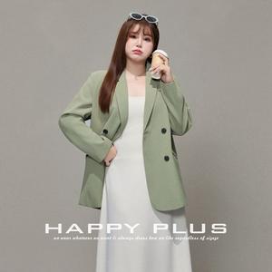 Blazer croisé grande taille pour femme Runqi, vert forêt, en sergé, col cranté, couleur unie, style décontracté N8235 - Product Image 5